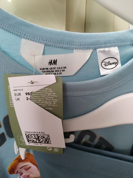 Conjunto de vestido da Frozen com leggings azuis da H&M