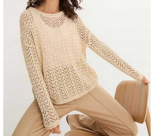 bonprix   sweter ażurowy siatka dzianina 52/56