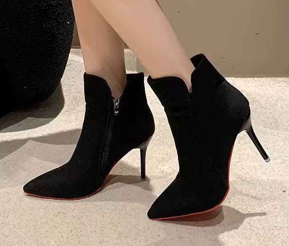 Czarne botki obcas 10 cm