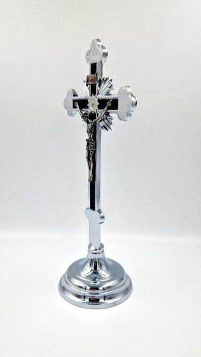 DUŻY Krzyż stojący, Kolęda, Błogosławieństwo, Nikiel, Srebrny