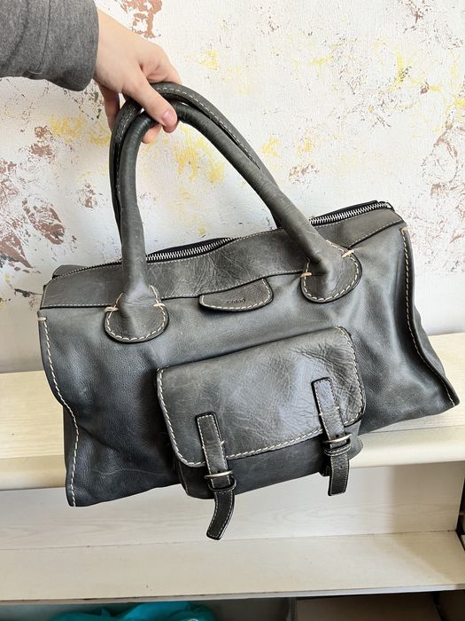 Кожаная крупная сумка Chloe оригинал номерная