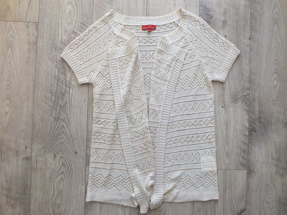 Narzutka sweter kardigan rozpinany ażurowy Laura di Sarpi 36/S