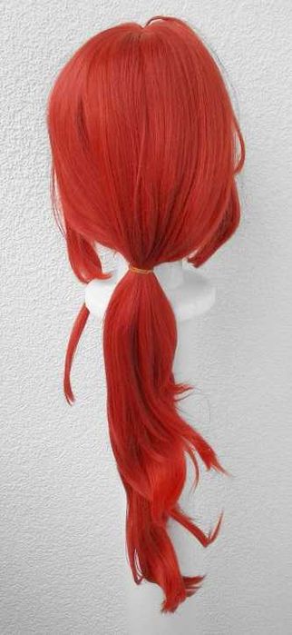 Diluc Genshin Impact czerwona peruka z kitką cosplay czerwony wig