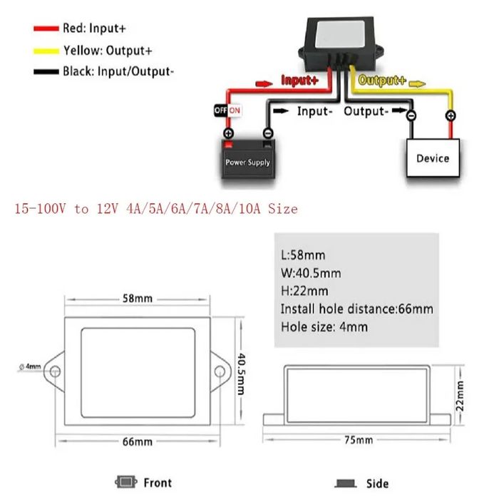 dc 12v 10a 100w конвертер 15-100v понижайка преобразователь арктик фар