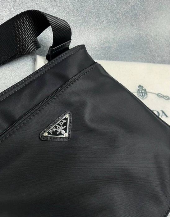 Сумка Prada 1BH978 NERO нейлонова чорна чоловіча