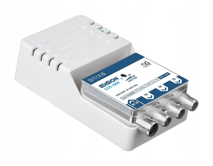 outlet edision lia-301 wzmacniacz sygnału tv dvb-t lte 20 db 3 wyjścia