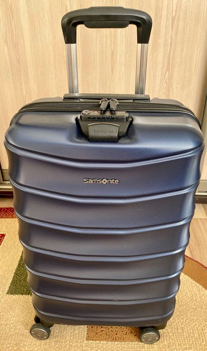 Валіза чемодан Samsonite Amplitude Темно-синій S-ручна поклажа