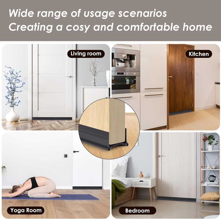 Stoper Do Drzwi Silikonowy 1m, Samoprzylepna Uszczelk, Izolacja Hałasu