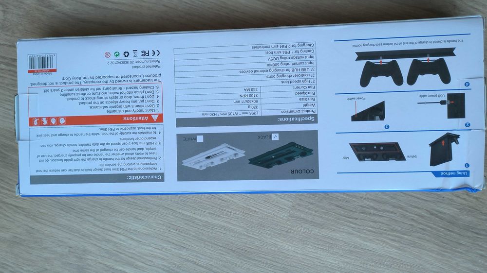 Base PlayStation Slim 4 with 2 Fans + 2 Controller Chargers64741168428673123