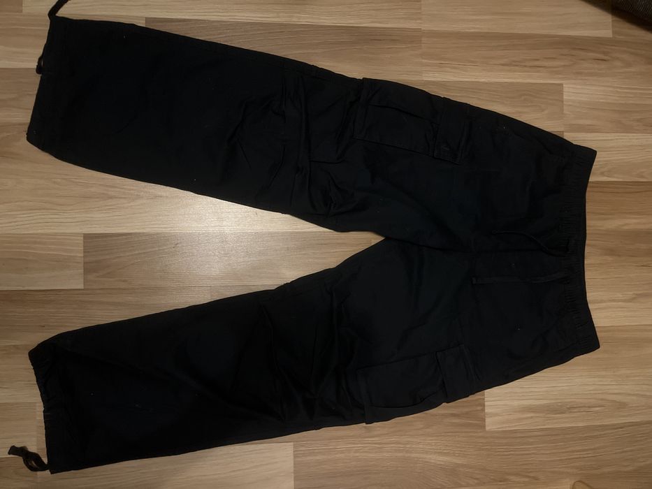 SPODNIE CARGO Czarne Relaxed Fit