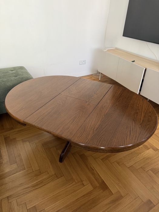 Dębowy drewniany rozkladany stolik kawowy