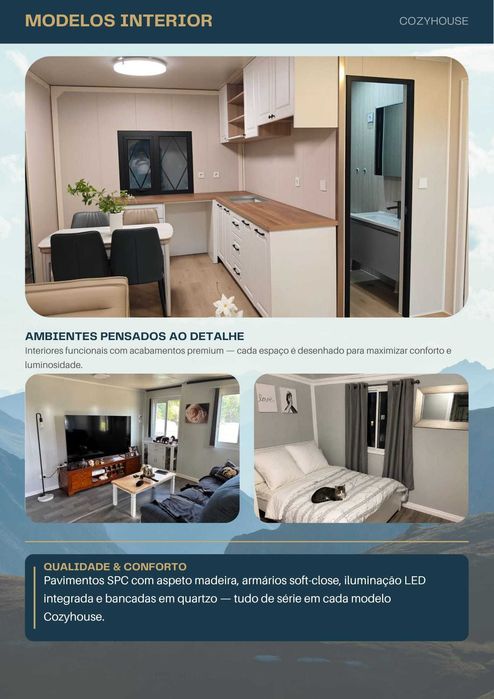 Casas Modulares Personalizáveis Cozyhouse | Financiamento | Instalação | Licenciamento | Certificações UE