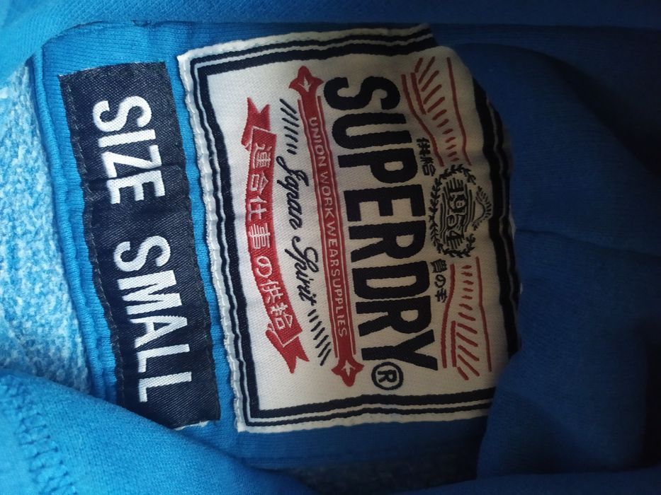 Bluza męska Superdry niebieska S z kapturem