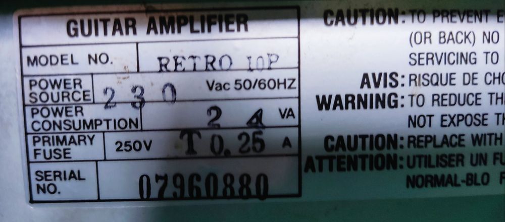 Amplificador tweed de guitarra Levin Retro 10P como novo!