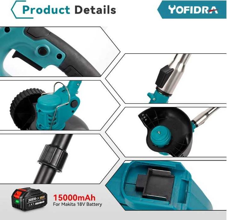 Corta Relva Alt. Ajustável 1500W 2xBat. 18V Makita