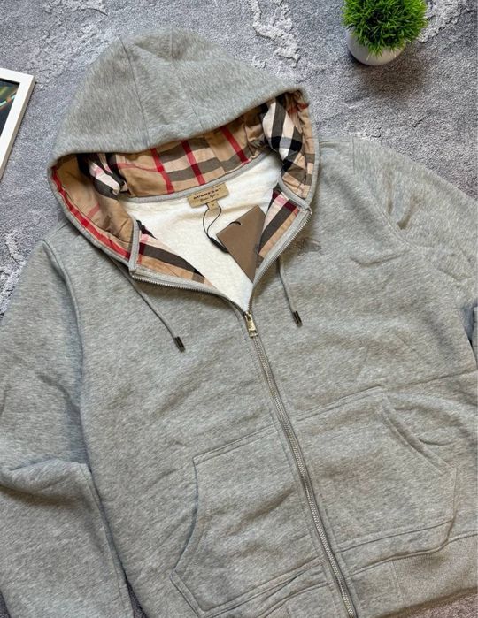 ‼️БЕЗ ПЕРЕДОПЛАТИ‼️ Зіп Худі Burberry Утеплена зіпка барбері кофта на замку