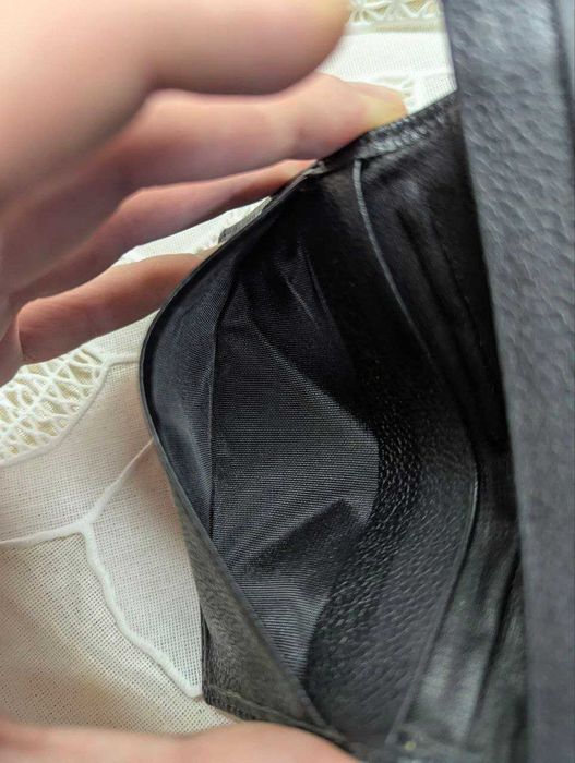 Кожаная японская визитница Gianni Valentino , чёрная