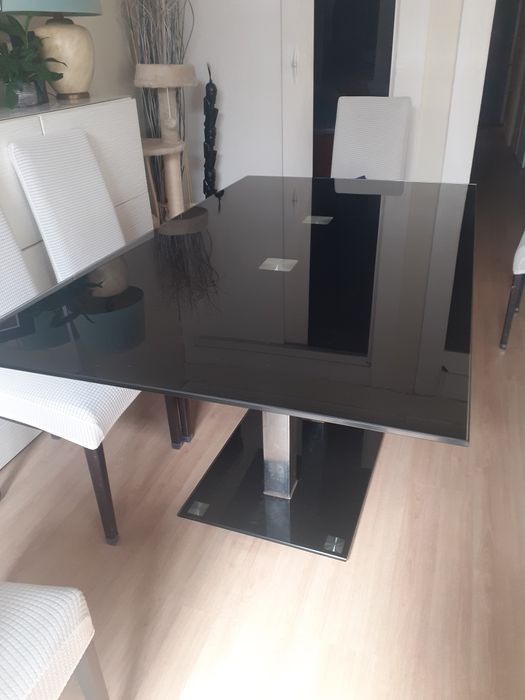 Mesa de vidro  preta