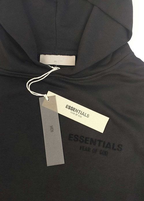 СУПЕР ЯКІСТЬ, худі essentials Fear of God, чорное унисекс худи есентиалс фог