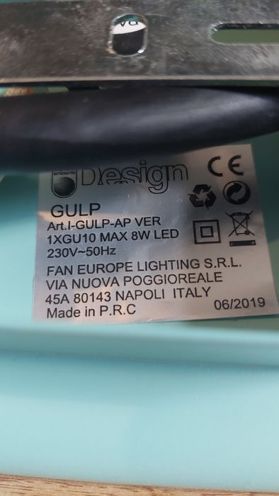 Kinkiet lampa ścienna z półką i USB Luce Design Gulp Miętowa