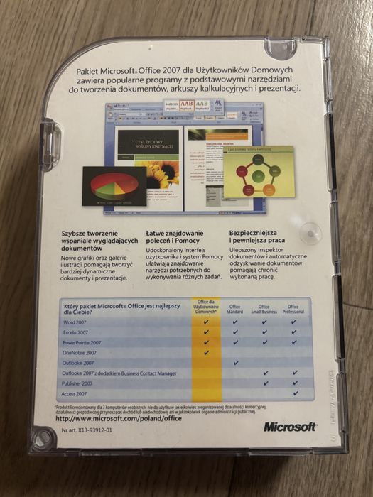 Oryginalny Microsoft Office 2007 dla Użytkowników Domowych – Jubileuszowa Edycja Specjalna „15 lat Microsoft w Polsce”