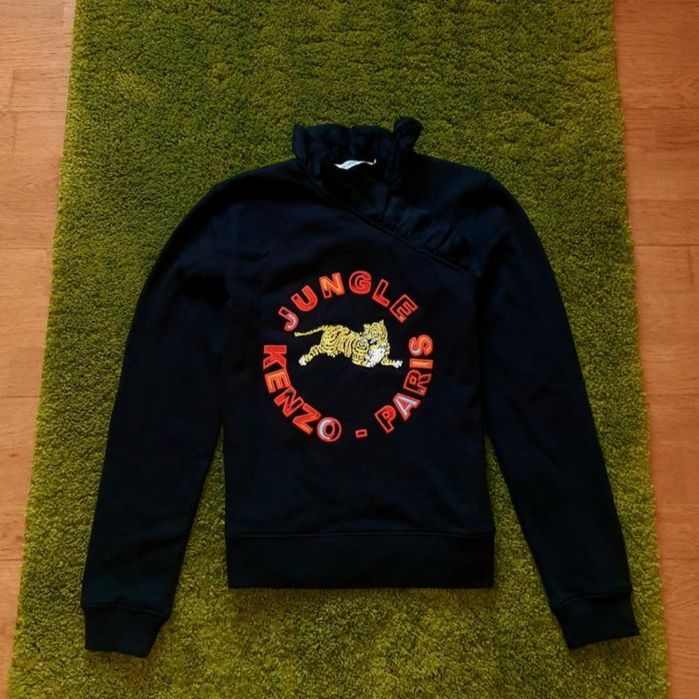 Свитшот Kenzo x H&M Jungle женский свитер чёрный с тигром