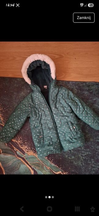 kurtka zimowa rozmiar 104 butelkowa zieleń