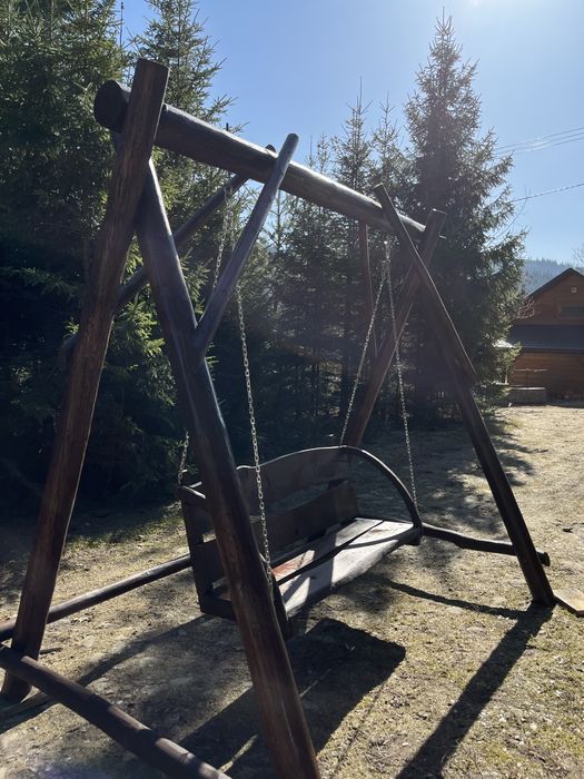 SOLIDNA drewniana huśtawka ogrodowa!