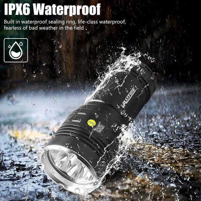Latarka UV Vastfire 395nm o potężnej mocy 160W z bateriami 18650