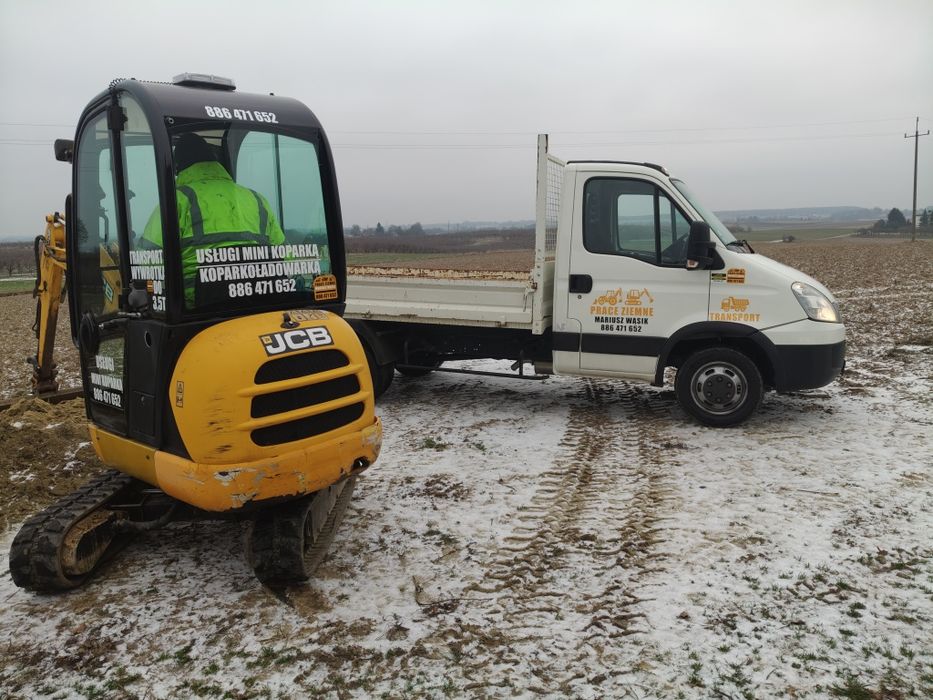 Usługi Koparkoładowarką, Minikoparką, Prace ziemne, Transport wywrotką