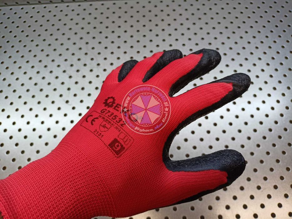 Rękawice ochronne r.9 latex czerwone lateks 1 para rękawice robocze 9