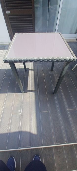 Mesa Exterior Aluminio e Rattan