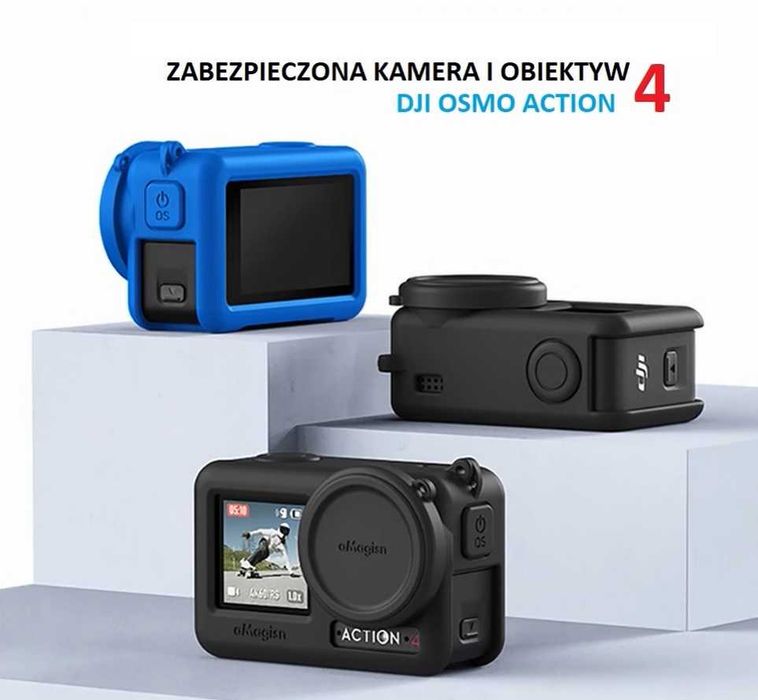 osłona silikonowa kamery + kapsel + 2 smycze DJI Osmo Action 4 BLUE