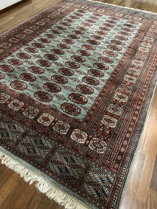Tapete oriental bukhara, original,feito à mao em pura la,lavado295x205