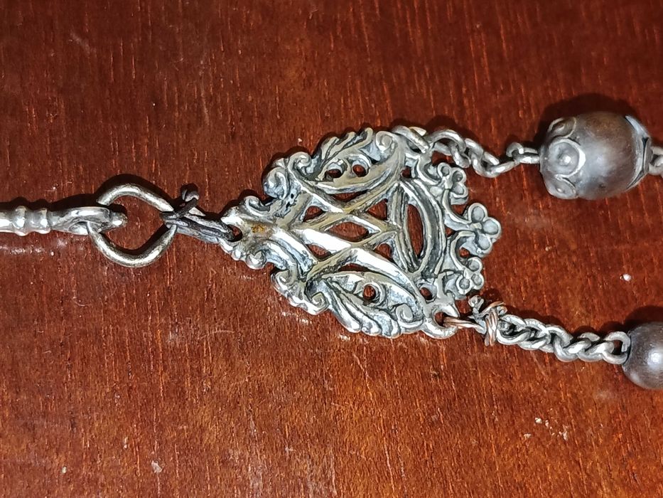 Terço Crucifixo Espanhol Prata Séc XVII Espanha Arte Sacra