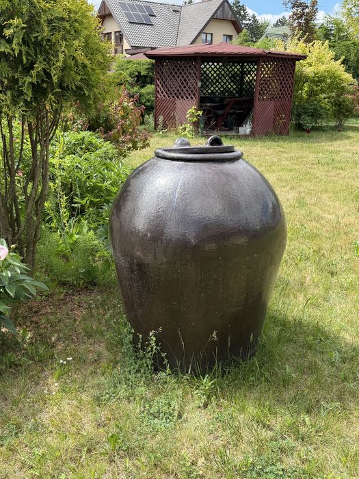 Oryginalny szkliwiony słój zbiornik kamionkowy MARYWIL Suchedinów 500l - Unikat PRL