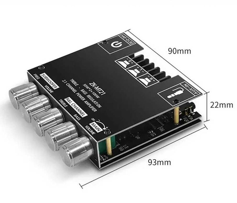 Новый Усилитель звука ZK-MT MAX 2.1 Channel (200 Вт) підсилювач звуку (оригинал)
