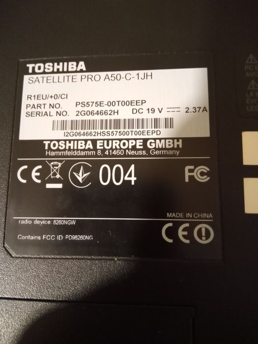 Portátil Toshiba i5 Windows 10