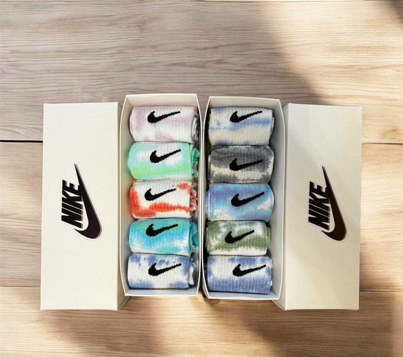 Подарункові набори кольорових  шкарпеток Nike Tie-Dye 5 пар|Носки Найк