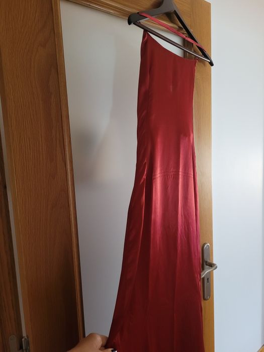 Vestido comprido bordeaux