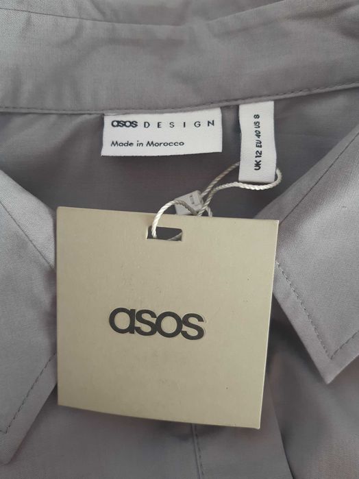 Базовая, серая оверсайз, свободного кроя рубашка asos