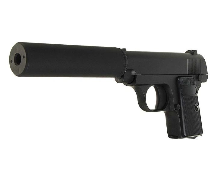 Дитячий Металевий пістолет Colt25 із глушником на пластикових кульках 6 мм, пружинний