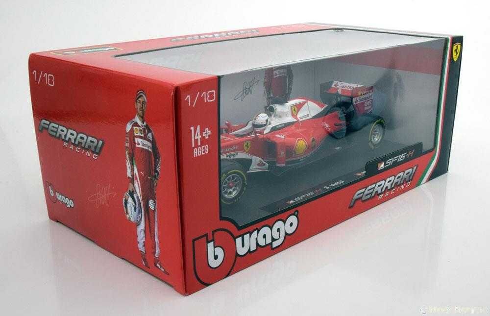 1/18 ferrari sf16-h vettel 2016 (bburago) fórmula 1