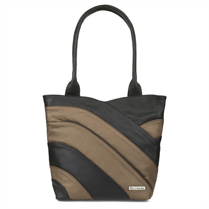 BELTIMORE torebka skórzana shopper klasyczna na ramię V471 taupe