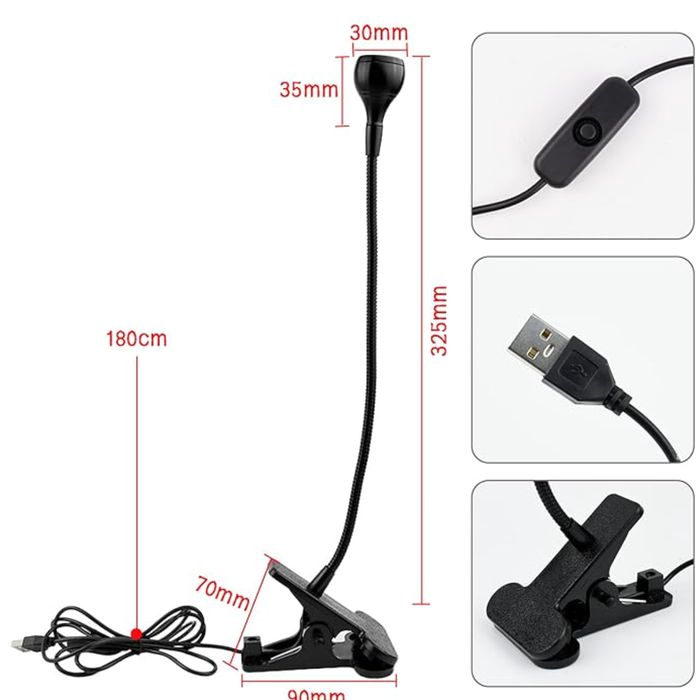 Lampa UV do paznokci AolKee LED 5W ultrafioletowa na USB z klipsem
