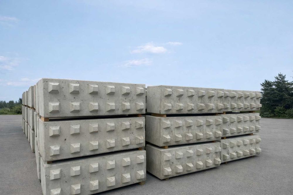 Bloki betonowe na wpusty modułowe systemowe 120x60x60 mur oporowy C25/30 C30/37 TRANSPORT