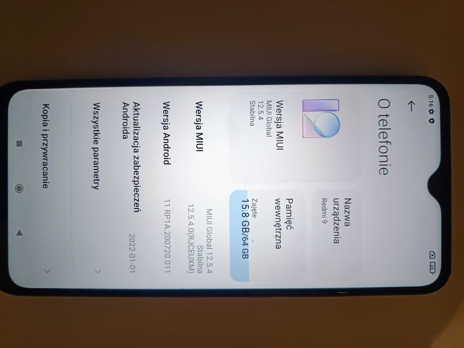 Telefon Smartfon Xiaomi Redmi 9 Dual SIM - Uszkodzony Aparat
