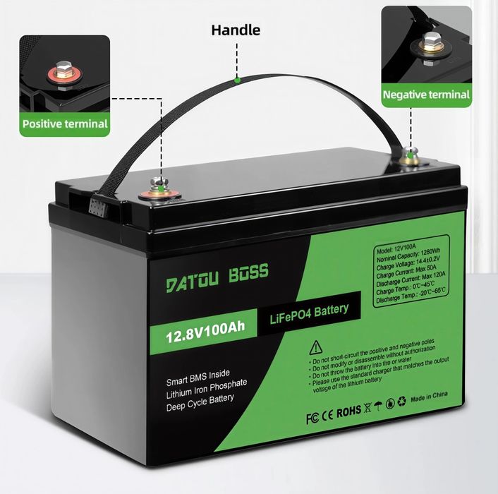 LiFoPe4 12V 100Ah акумулятор літій-залізо-фосфат Datouboss