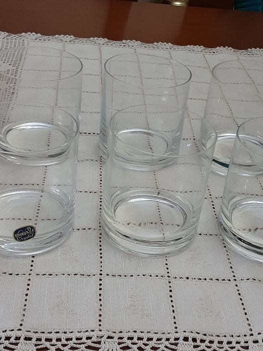6 copos finos para Whisky  em cristal da Boémia