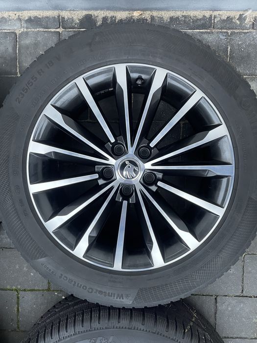 Oryginalne felgi Skoda 18 5x112 ” + opony zimowe Kodiaq/Karoq